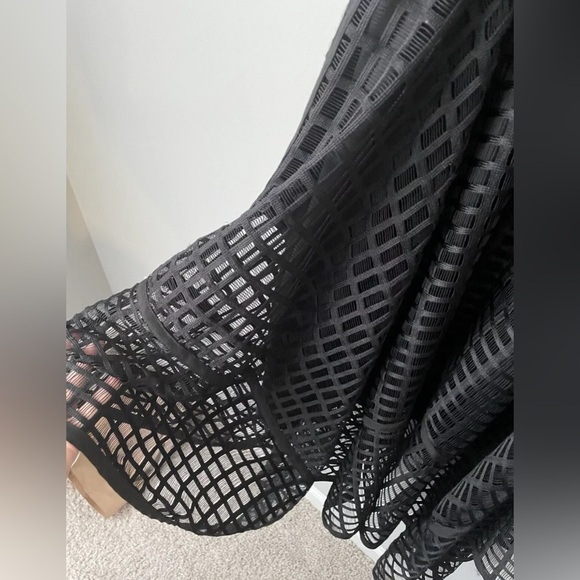 NBD Revolve Cocktail Dress in Black Semi Sheer Mesh Ruffle Sleeveless Gown S EUC - Picture 10 of 15